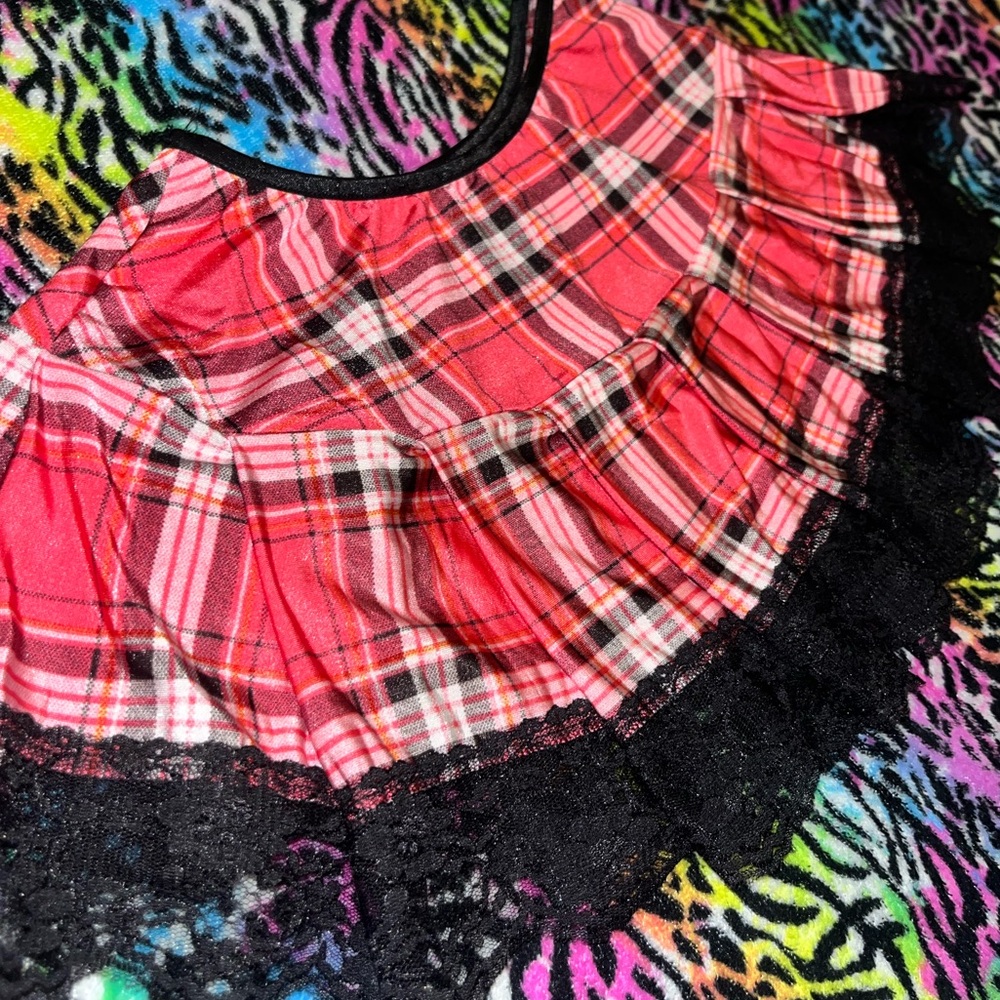 Pink & Black Plaid Mini Skirt - Picture 3 of 5